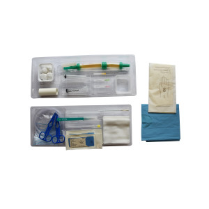 Complete tray for thoracic drainage